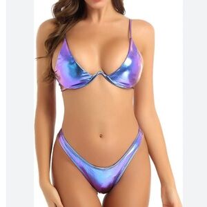 SHEIN Iridescent Purple Bikini